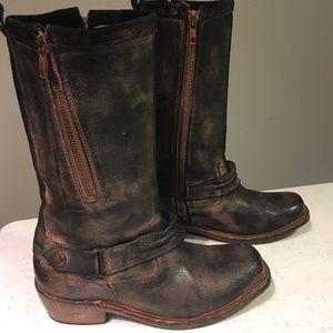 Bed Stu Cobbler Series Double-Zip Leather Boots